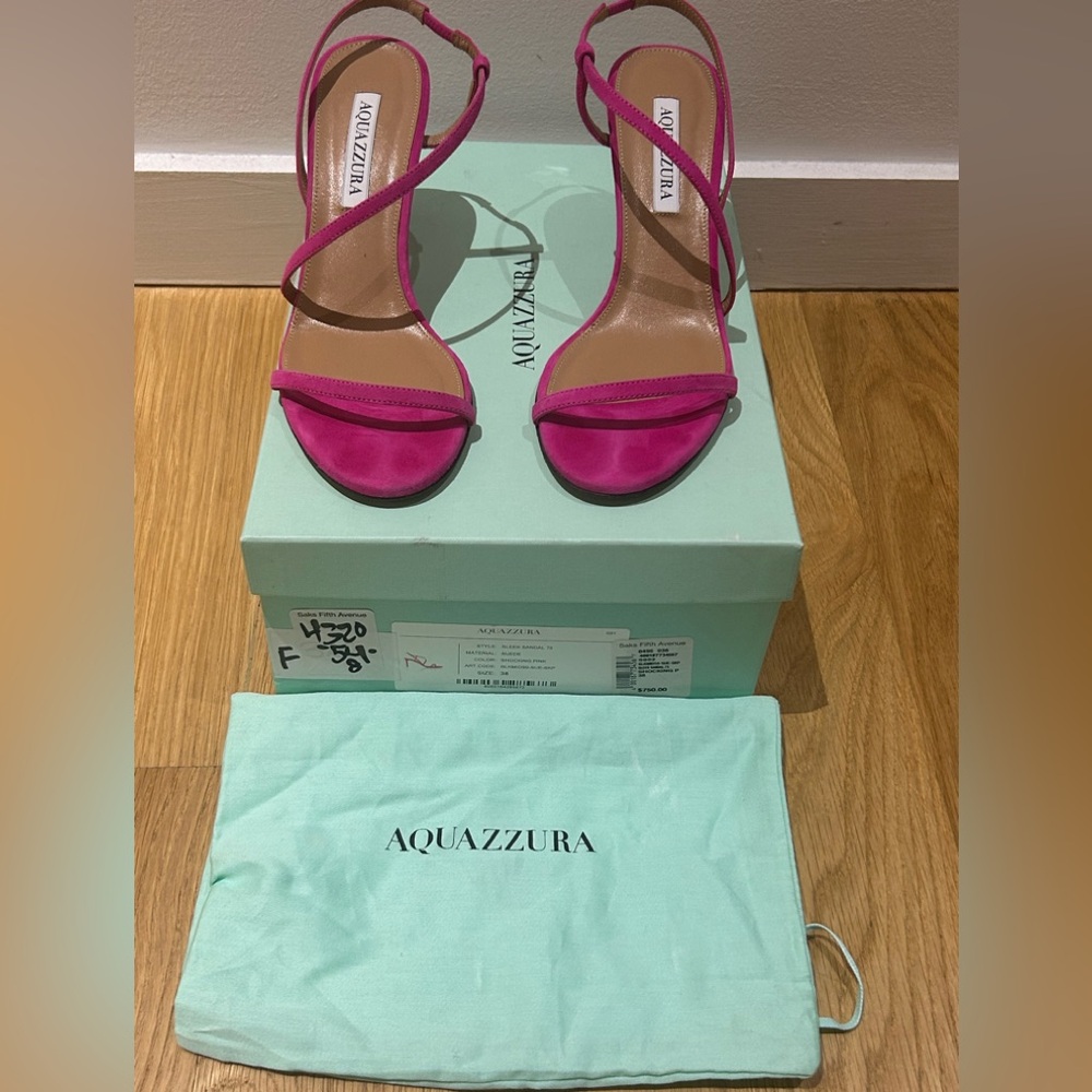 AQUAZZURA Sleek 75MM Strappy Suede Sandals